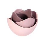 Ceramic Lotus-Designed Stackable Snack Tray Set