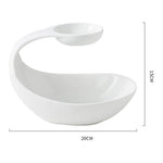 Ceramic French Fries Plate with Sauce Dip