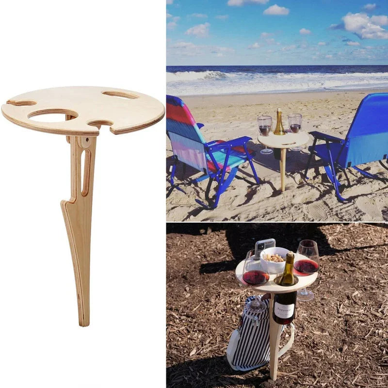 Outdoor Table with Glass Holder