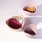 Ceramic Lotus-Designed Stackable Snack Tray Set