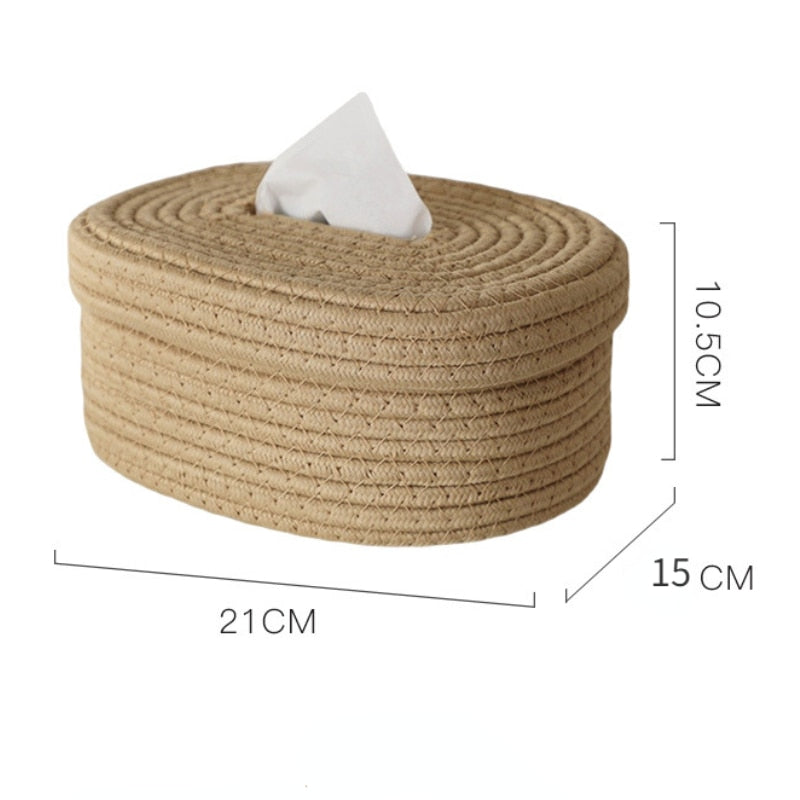 Cotton Rope Woven Tissue Box