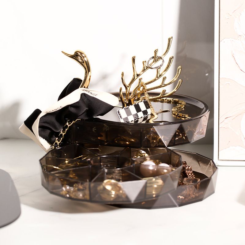 Swan Elegance: 3-Layer Luxury Jewelry Organizer Box