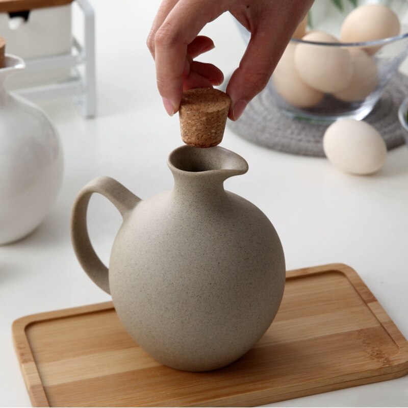 Ceramic Seasoning Jar Set with Olive Oil and Vinegar Pot