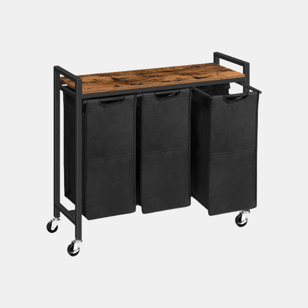 Laundry Hamper with Shelf and Wheels