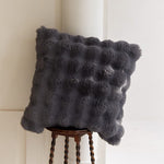 Black Faux Fur Blanket and Pillow Set