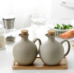 Ceramic Seasoning Jar Set with Olive Oil and Vinegar Pot