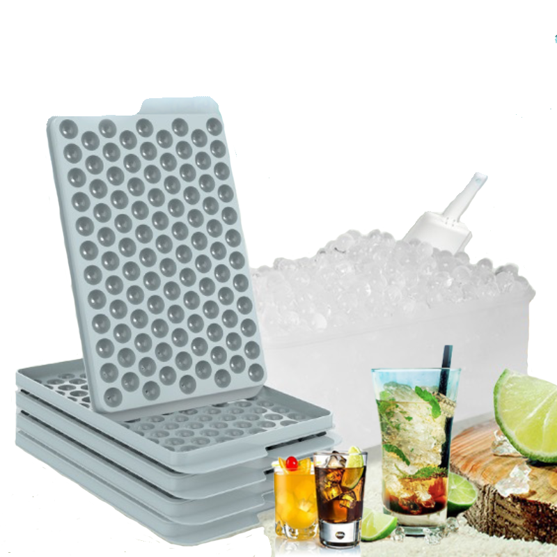 Blue Ice Trays & Ice Bin & Ice Scoop, Mini Ice Cube Trays For